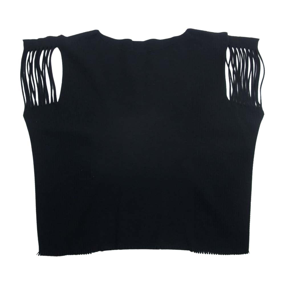 ISSEY MIYAKE イッセイミヤケ IM63KK321 ニット フレンチスリーブ カットソー 半袖 ブラック系 2【中古】
