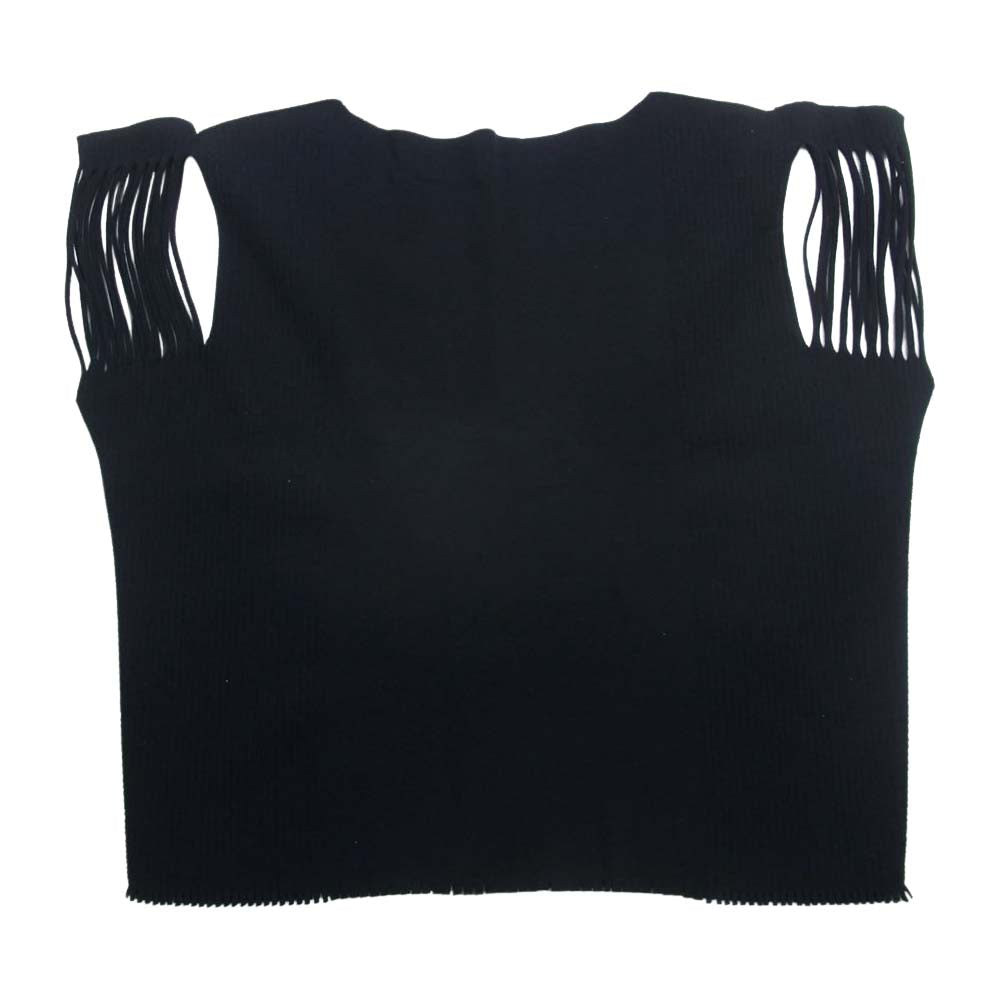 ISSEY MIYAKE イッセイミヤケ IM63KK321 ニット フレンチスリーブ カットソー 半袖 ブラック系 2【中古】
