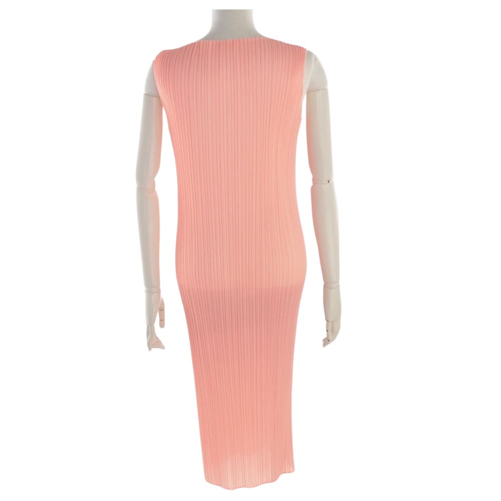 PLEATS PLEASE プリーツプリーズ イッセイミヤケ PP06-JH520 00s 2000 Vintage プリーツ加工 パフェ デザート プリント ノースリーブ ロング ワンピース  ピンク系 表記サイズ無【中古】