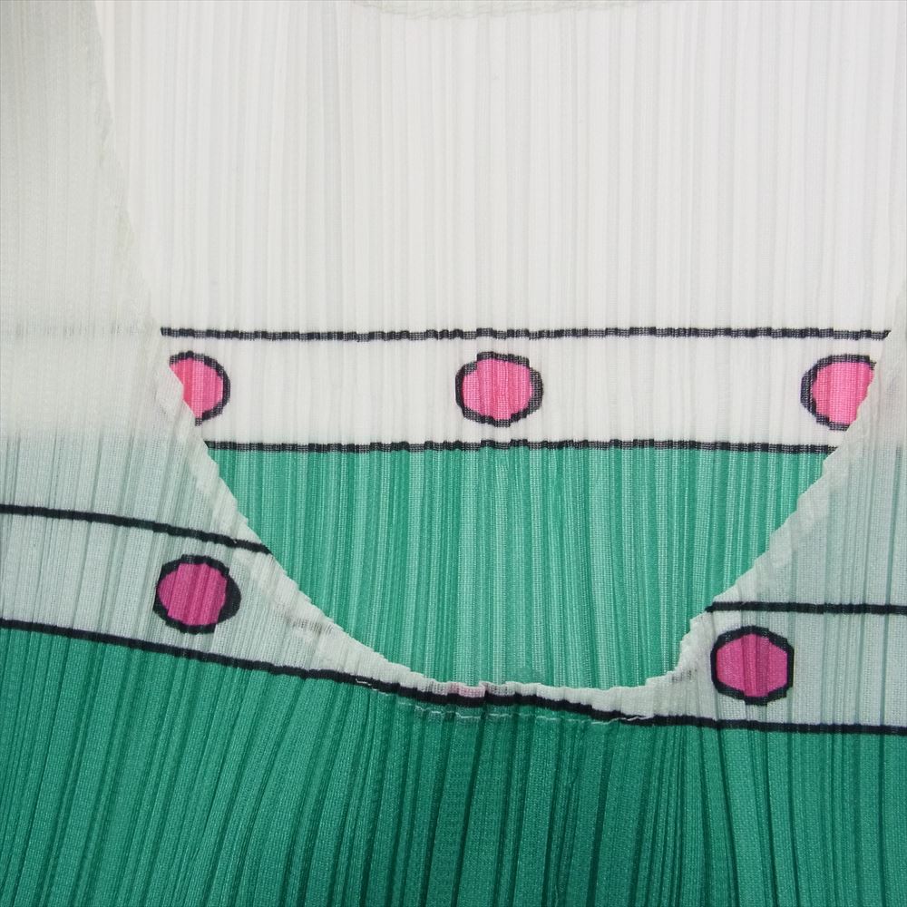 PLEATS PLEASE プリーツプリーズ イッセイミヤケ PP81-JH767 プリーツ加工 跳び箱 10段 総柄 マルチカラー ノースリーブ ロング ワンピース マルチカラー系 表記サイズ無【美品】【中古】