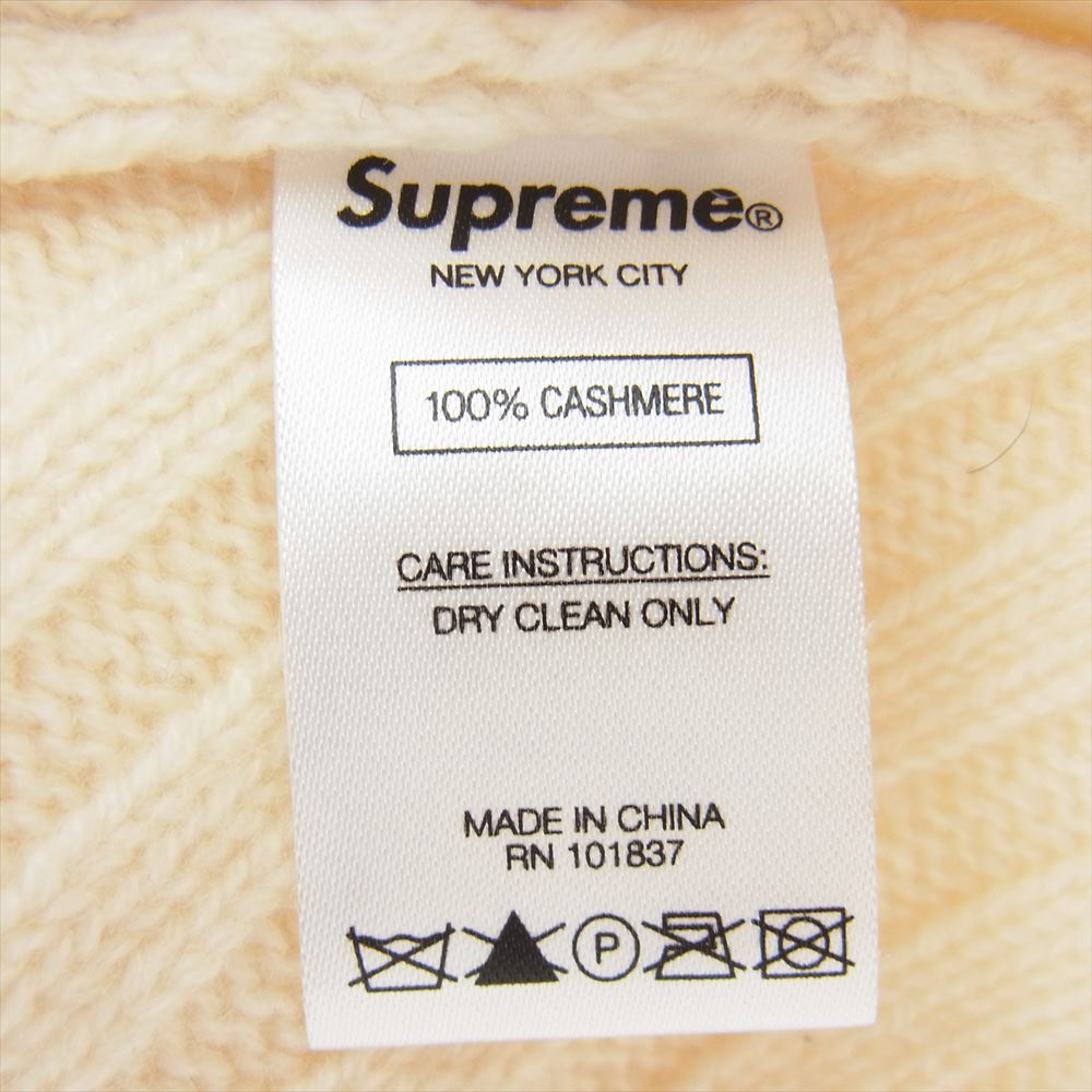 Supreme シュプリーム 20AW Cashmere Beanie Box Logo カシミヤ ビーニー ニット キャップ オフホワイト系【中古】