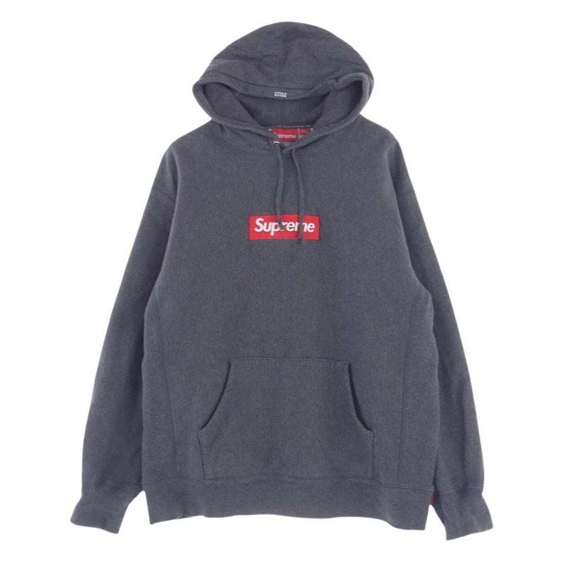 Supreme シュプリーム 21AW  Box Logo Hooded Sweatshirt ボックス ロゴ  フーデッド スウェット シャツ パーカー チャコール グレー系 L【中古】