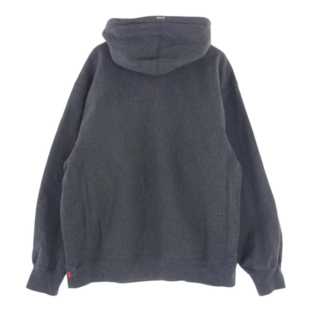 Supreme シュプリーム 21AW  Box Logo Hooded Sweatshirt ボックス ロゴ  フーデッド スウェット シャツ パーカー チャコール グレー系 L【中古】