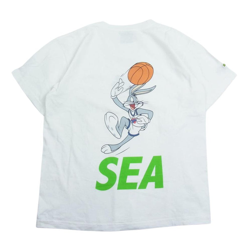 WIND AND SEA ウィンダンシー WDS-SPJ-04 × SPACE JAM スペース ジャム 25TH ANNIVERSARY 25周年 BUGS BUNNY-SEA S/S TEE プリント 半袖 Tシャツ ホワイト系 M【中古】