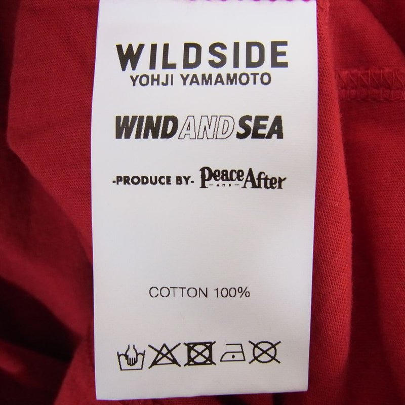 Yohji Yamamoto ヨウジヤマモト 22SS WILDSIDE ワイルドサイド × WIND AND SEA ウィンダンシー Triangle Logo T-shirt トライアングル ロゴ プリント スリッド ジップ 半袖 Tシャツ レッド系 2【中古】