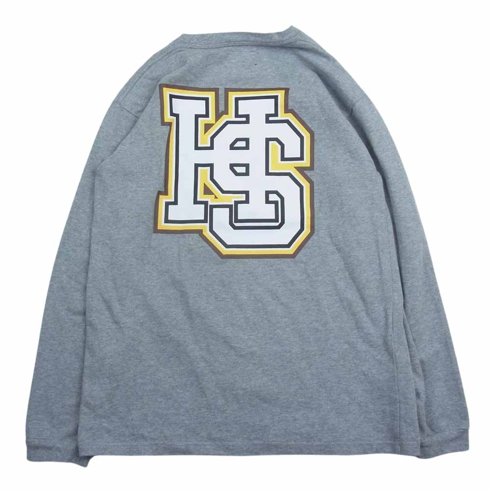 HYSTERIC GLAMOUR ヒステリックグラマー WDS-HYS-3-07 × WIND AND SEA ウィンダンシー 3rd LS T SHIRT ロゴ プリント 長袖 Tシャツ グレー系 S【中古】