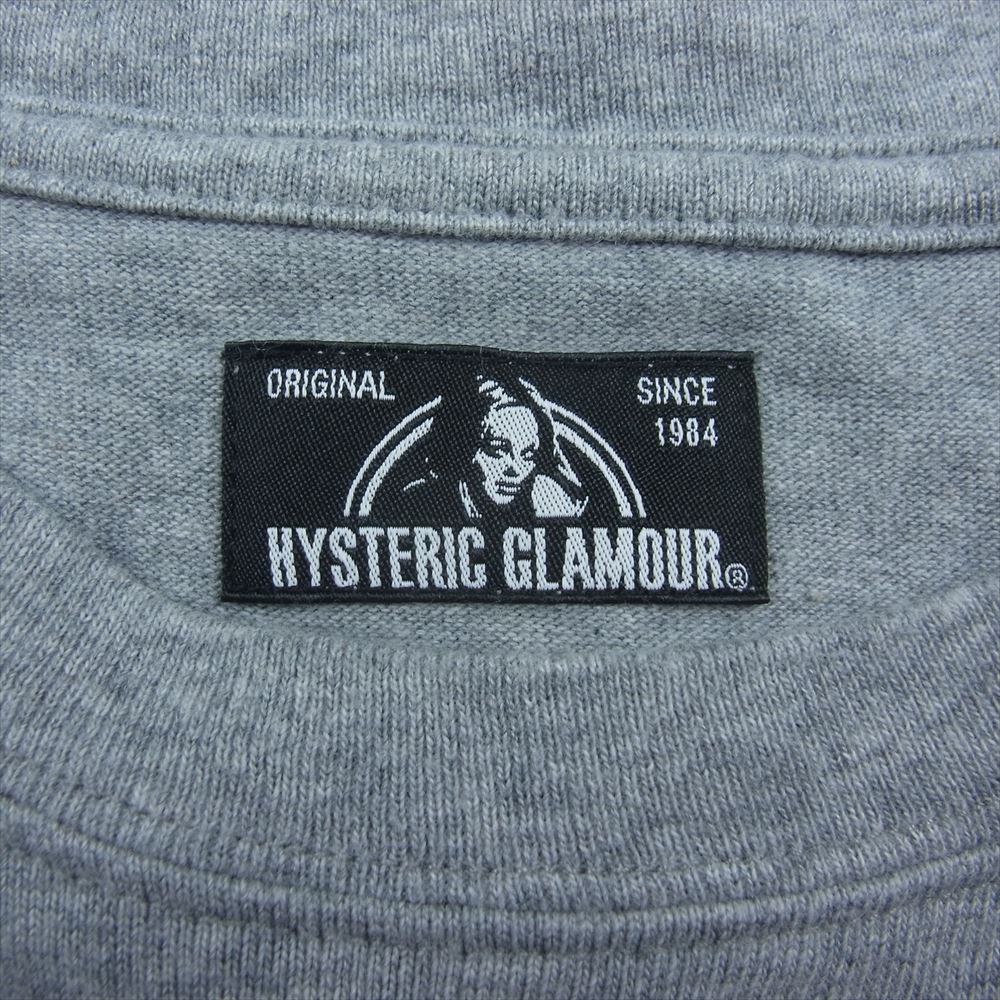 HYSTERIC GLAMOUR ヒステリックグラマー WDS-HYS-3-07 × WIND AND SEA ウィンダンシー 3rd LS T SHIRT ロゴ プリント 長袖 Tシャツ グレー系 S【中古】