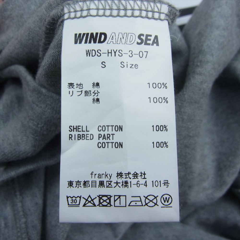 HYSTERIC GLAMOUR ヒステリックグラマー WDS-HYS-3-07 × WIND AND SEA ウィンダンシー 3rd LS T SHIRT ロゴ プリント 長袖 Tシャツ グレー系 S【中古】