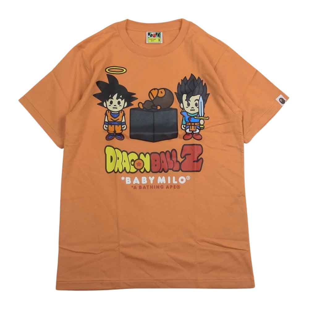 A BATHING APE アベイシングエイプ BAPE ベイプ × Dragon Ball Z Tee ドラゴンボールZ BABYMILO プリント 半袖 Tシャツ オレンジ系 S【極上美品】【中古】
