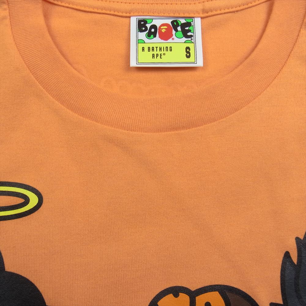 A BATHING APE アベイシングエイプ BAPE ベイプ × Dragon Ball Z Tee ドラゴンボールZ BABYMILO プリント 半袖 Tシャツ オレンジ系 S【極上美品】【中古】