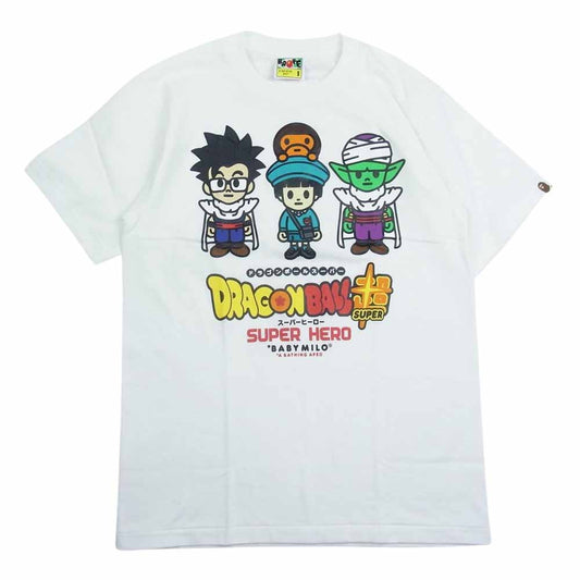 A BATHING APE アベイシングエイプ BAPE ベイプ × Dragon Ball SUPER SUPER HERO 超 Tee ドラゴンボールZ BABYMILO プリント 半袖 Tシャツ ホワイト ホワイト系 S【極上美品】【中古】