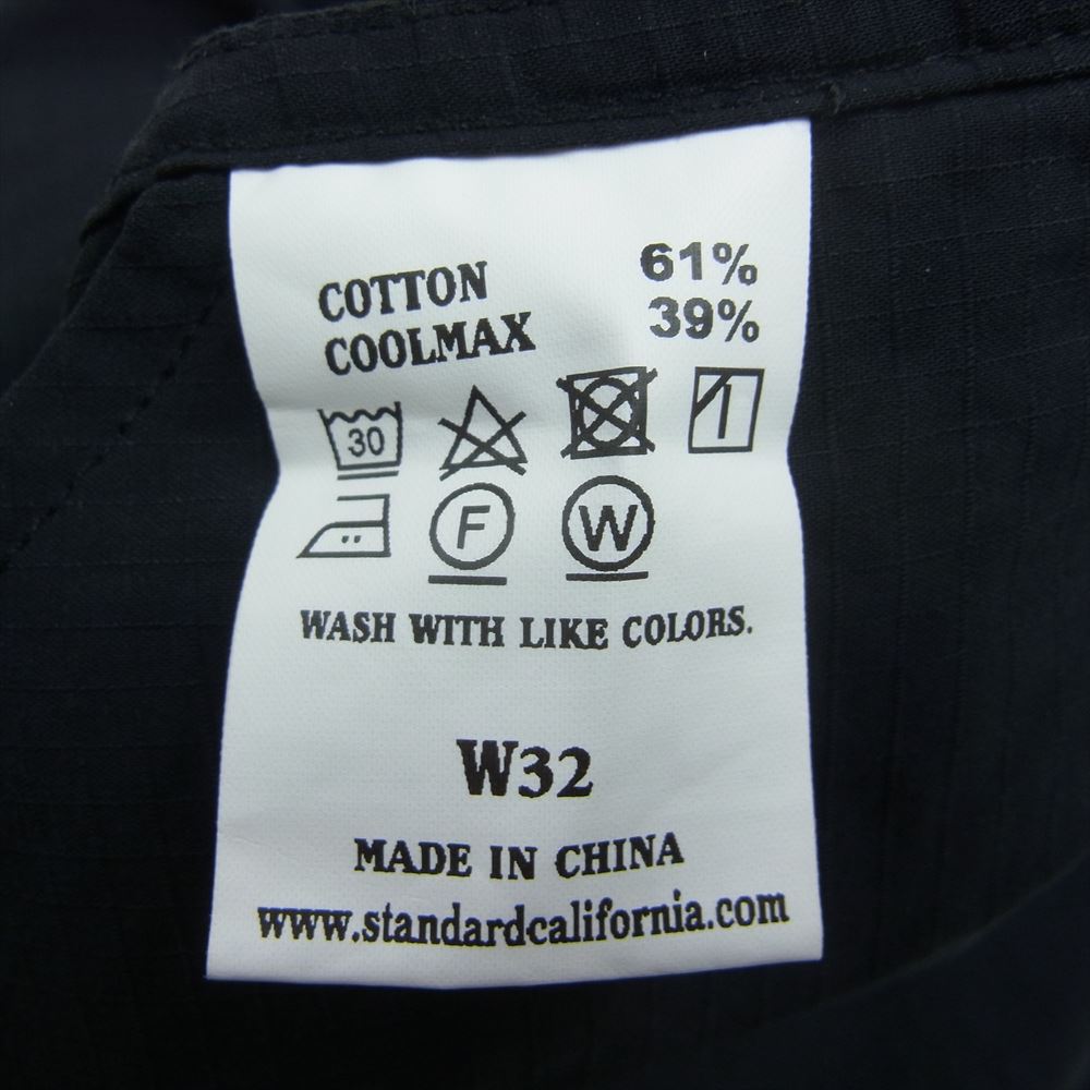 STANDARD CALIFORNIA スタンダードカリフォルニア リップストップ バックポケット メッシュ イージー ショーツ ハーフ パンツ ブラック系 32【中古】