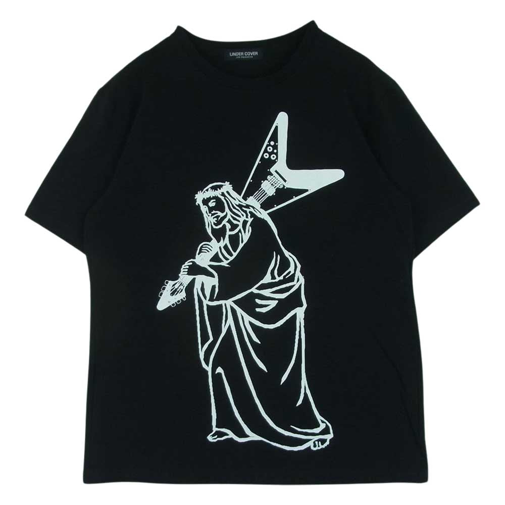 UNDERCOVER アンダーカバー SELLOUT キリスト ギター プリント 半袖 Tシャツ 日本製 ブラック系 2【中古】