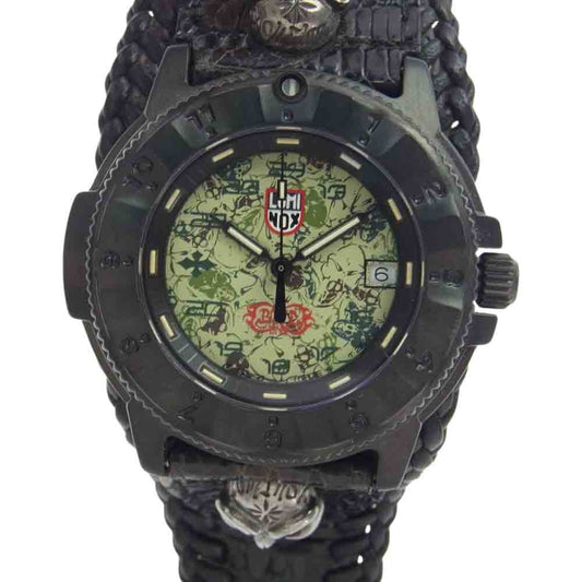 BILL WALL LEATHER ビルウォールレザー × LUMINOX  ギャランティ付属 V2 CAMO ルミノックス別注 2グッドラックスカル 時計 ウォッチ ブラック系【中古】