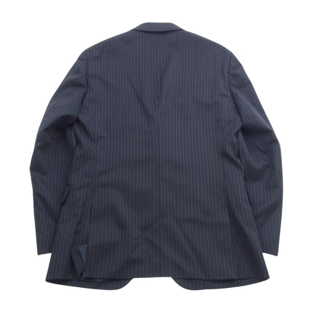 URBAN RESEARCH アーバンリサーチ Tasmania Wool タスマニアウール ピンストライプ スーツ 2B テーラードジャケット スラックスパンツ セットアップ ネイビー系 46【美品】【中古】