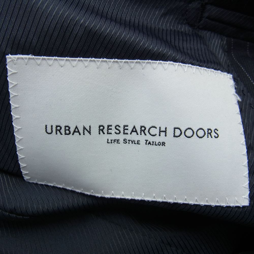 URBAN RESEARCH アーバンリサーチ Tasmania Wool タスマニアウール ピンストライプ スーツ 2B テーラードジャケット スラックスパンツ セットアップ ネイビー系 46【美品】【中古】
