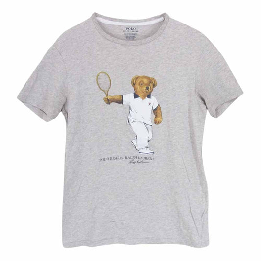 POLO RALPH LAUREN ポロ・ラルフローレン TENNIS BEAR テニス ベアー 半袖 Tシャツ グレー系 S【中古】
