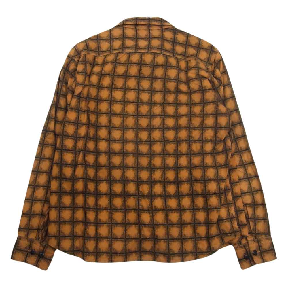 CALEE キャリー L/S PRINT CHECK SHIRT プリント チェック シャツ 長袖　 オレンジ系 L【中古】