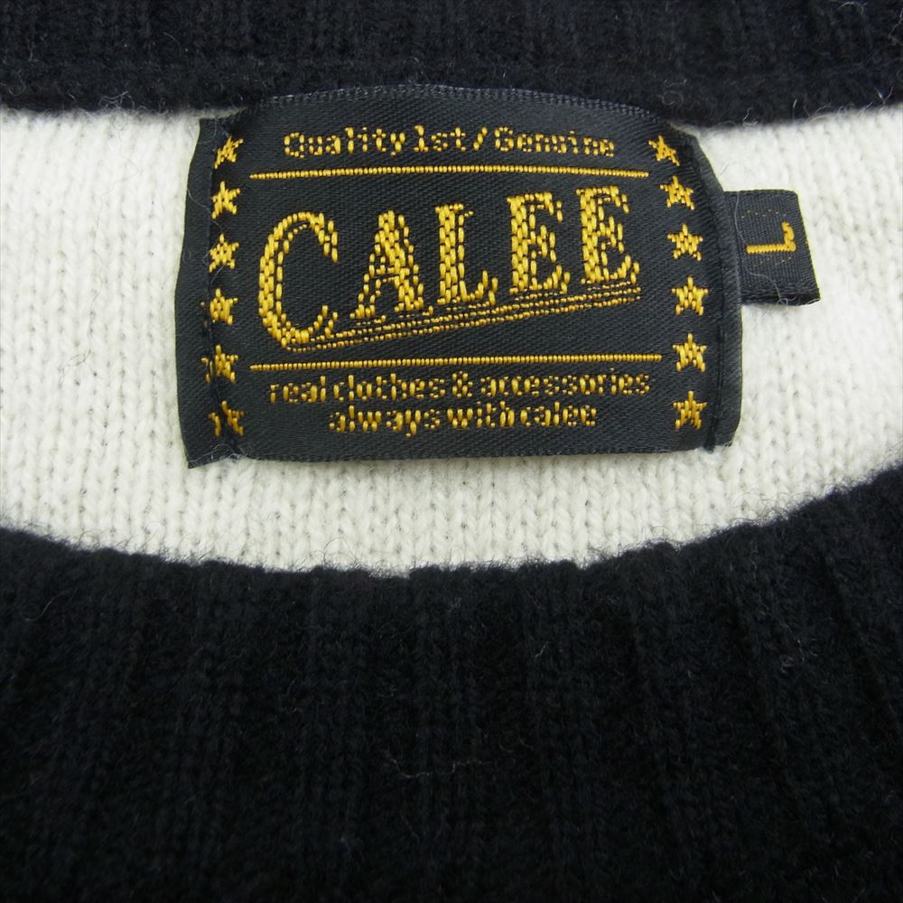 CALEE キャリー ノルディック柄 ウールジャガード ニット ブラック系 L【中古】