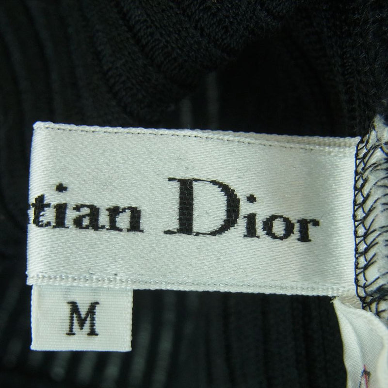 Christian Dior クリスチャンディオール BL3G15600 コットン リブ フレンチスリーブ カットソー 半袖 ブラック系 M【中古】