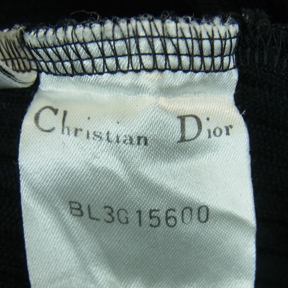 Christian Dior クリスチャンディオール BL3G15600 コットン リブ フレンチスリーブ カットソー 半袖 ブラック系 M【中古】