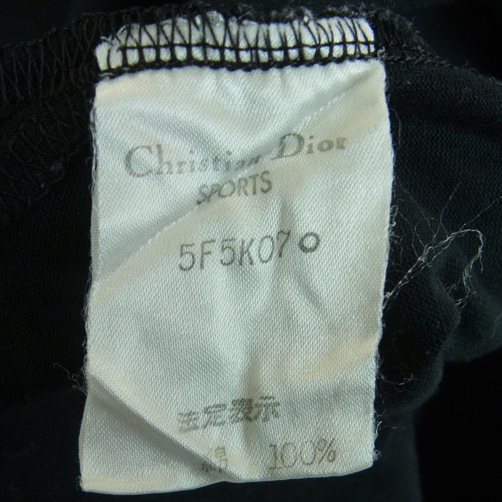 Christian Dior クリスチャンディオール 5F5K07O SPORTS スポーツ コットン 刺繍 ボートネック カットソー 半袖 ブラック系 M【中古】