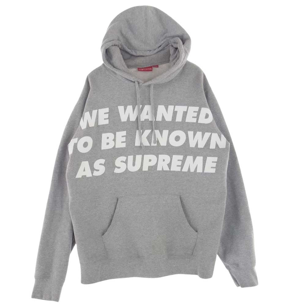 Supreme シュプリーム 20SS Known As Hooded Sweatshirt シュプリーム ノウン アズ フーデッド スウェットシャツ プルオーバー パーカー グレー系 L【中古】