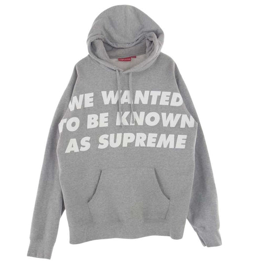 Supreme シュプリーム 20SS Known As Hooded Sweatshirt シュプリーム ノウン アズ フーデッド スウェットシャツ プルオーバー パーカー グレー系 L【中古】