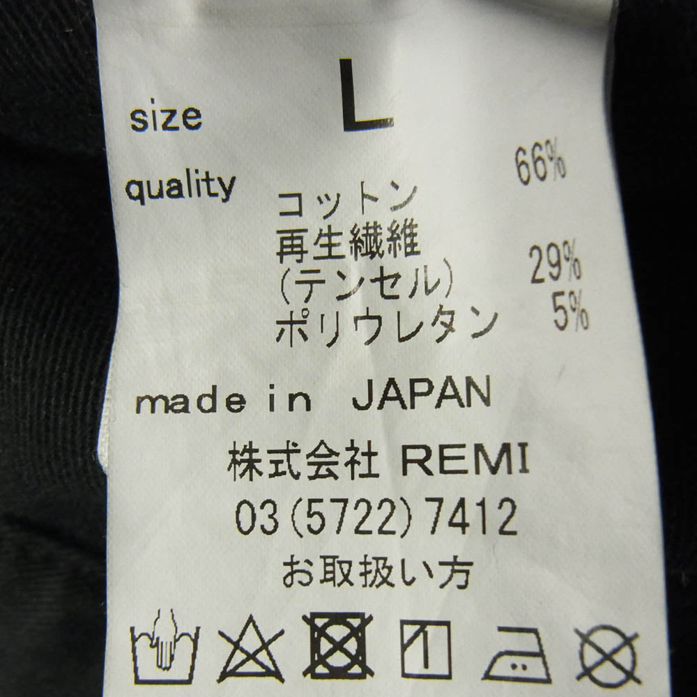REMI RELIEF レミレリーフ テンセル混 ストレッチ チノ パンツ ネイビー系 L【中古】