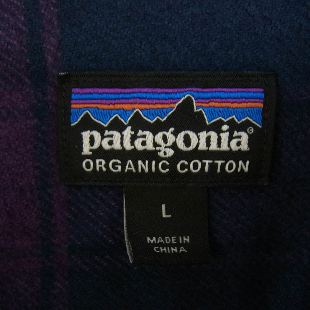 patagonia パタゴニア 20AW 53947 20年製 Fjord Flannel Shirt フィヨル ドフランネル 長袖 シャツ パープル系 L【中古】