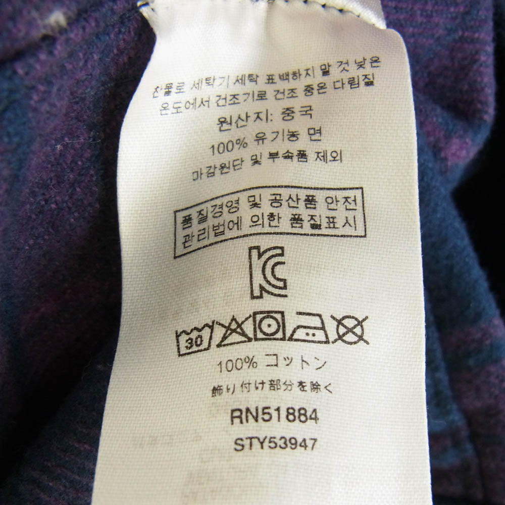 patagonia パタゴニア 20AW 53947 20年製 Fjord Flannel Shirt フィヨル ドフランネル 長袖 シャツ パープル系 L【中古】