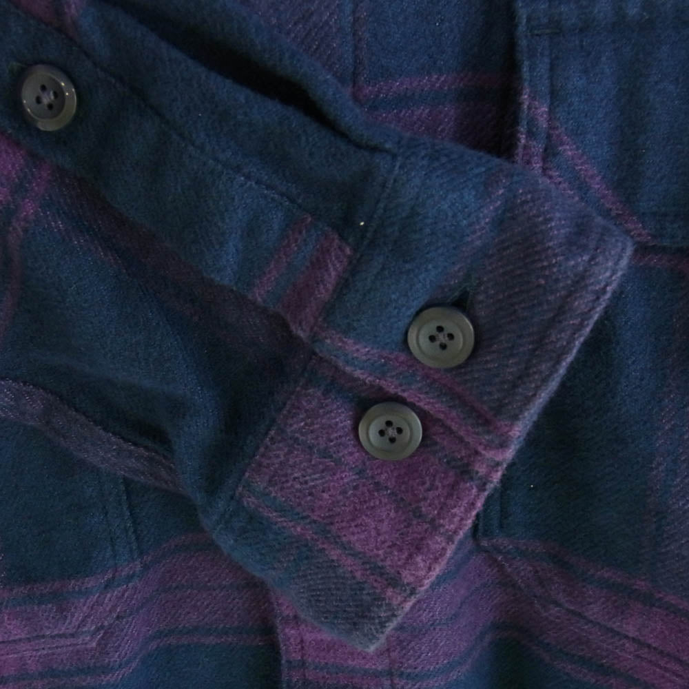 patagonia パタゴニア 20AW 53947 20年製 Fjord Flannel Shirt フィヨル ドフランネル 長袖 シャツ パープル系 L【中古】