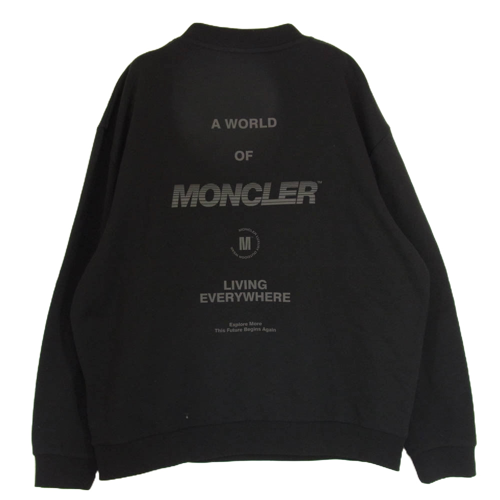 MONCLER モンクレール H10918G00031 SWEATSHIRT リフレクター ロゴプリント スウェット ブラック系 XL【美品】【中古】