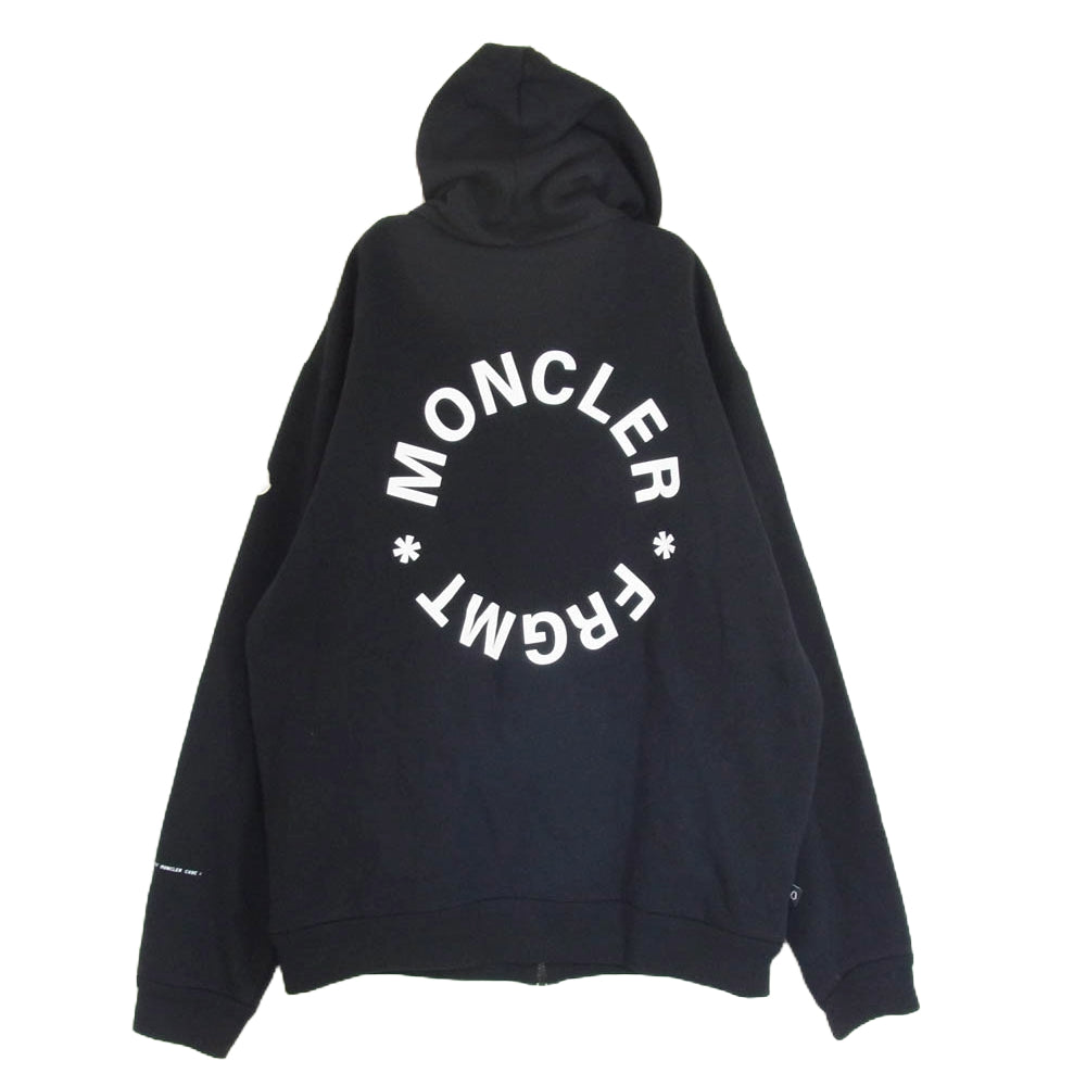 MONCLER モンクレール 23AW I209U8G00001 GENIUS FRAGMENT BY HIROSHI FUJIWARA HOODIE ジーニアス フラグメント フルジップ パーカー ブラック系 XL【中古】