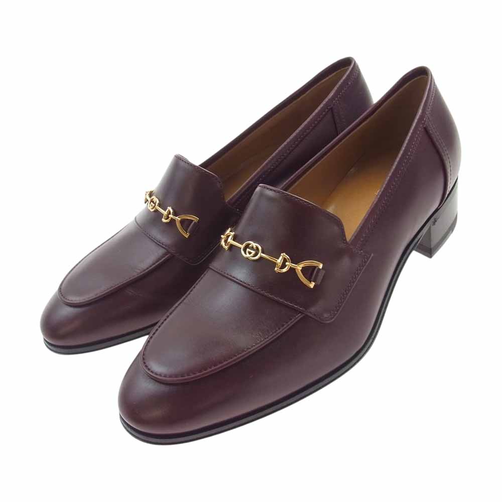 GUCCI グッチ 658268 ホースビット レザー ローファー  エンジ系 35.5【新古品】【未使用】【中古】