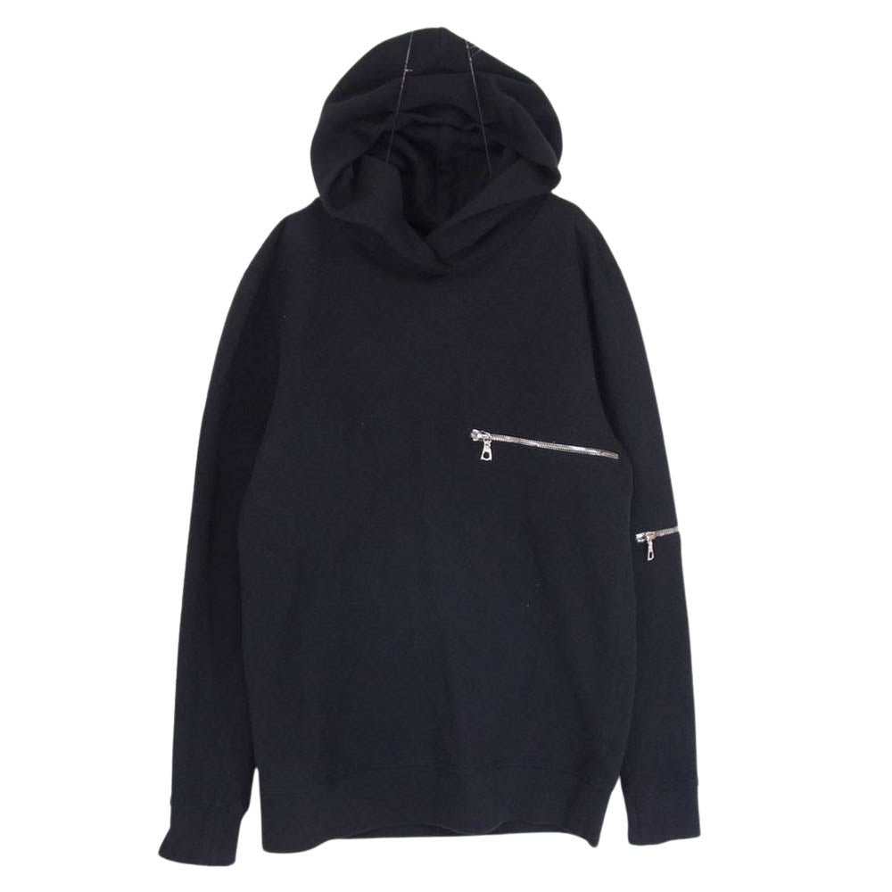 ジョンエリオット ZIP ファスナーデザイン プルオーバ― パーカー フーディ ブラック系 1【中古】