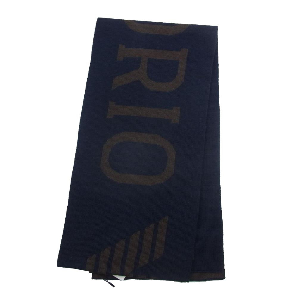 Emporio Armani エンポリオ・アルマーニ ロゴ マフラー ネイビー系【新古品】【未使用】【中古】