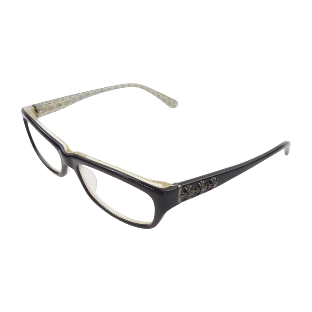 CHROME HEARTS クロムハーツ（原本無） BAUNCH 54□16-138 メガネ 眼鏡 レザーケース付属 ブラウン系【中古】