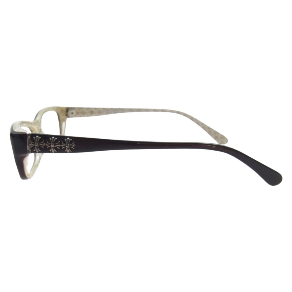 CHROME HEARTS クロムハーツ（原本無） BAUNCH 54□16-138 メガネ 眼鏡 レザーケース付属 ブラウン系【中古】