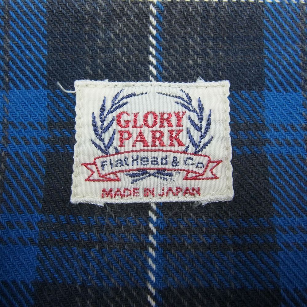 THE FLAT HEAD ザフラットヘッド 長袖 ウエスタン チェック ネル シャツ ネイビー系 38【中古】