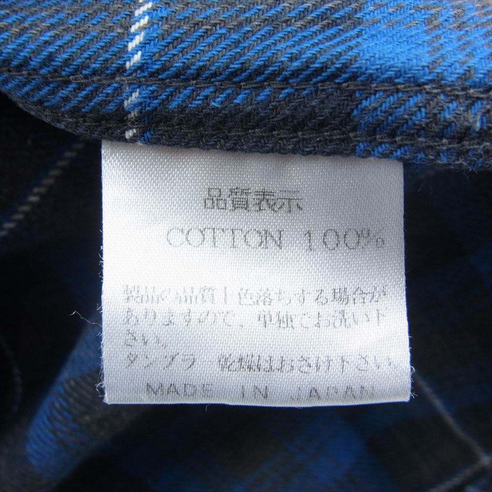 THE FLAT HEAD ザフラットヘッド 長袖 ウエスタン チェック ネル シャツ ネイビー系 38【中古】