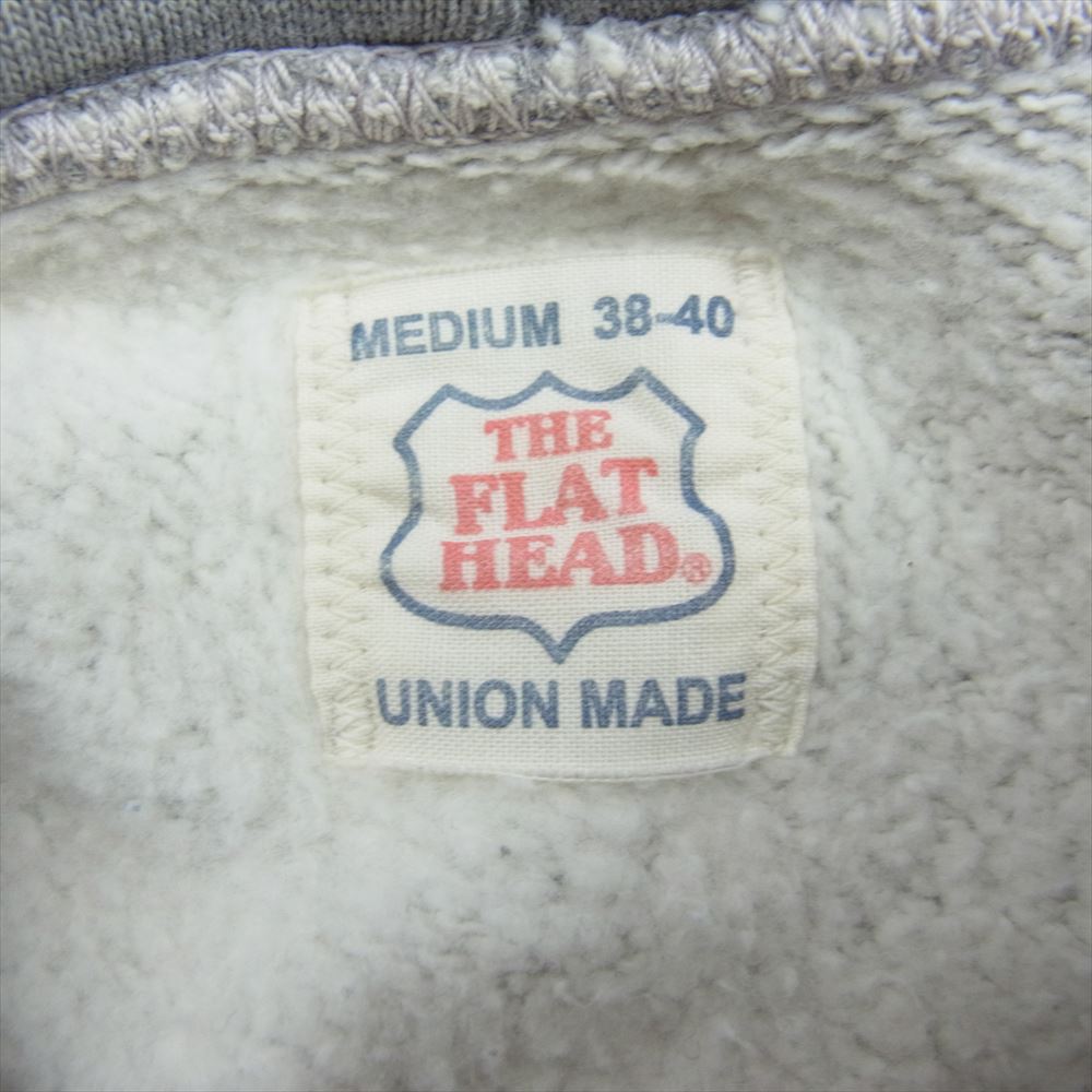 THE FLAT HEAD ザフラットヘッド Hooded Sweatshirt ネイティブ柄 長袖 フルジップ スウェット パーカー グレー系 M【中古】