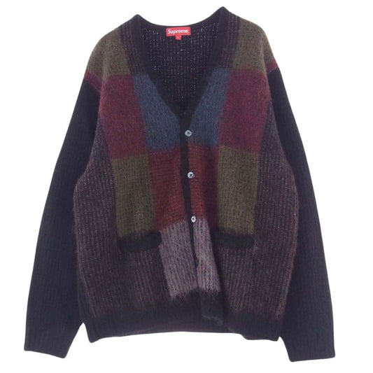 Supreme シュプリーム Brushed Grid Cardigan ブラッシュド グリッド セーター マルチカラー系 L【中古】