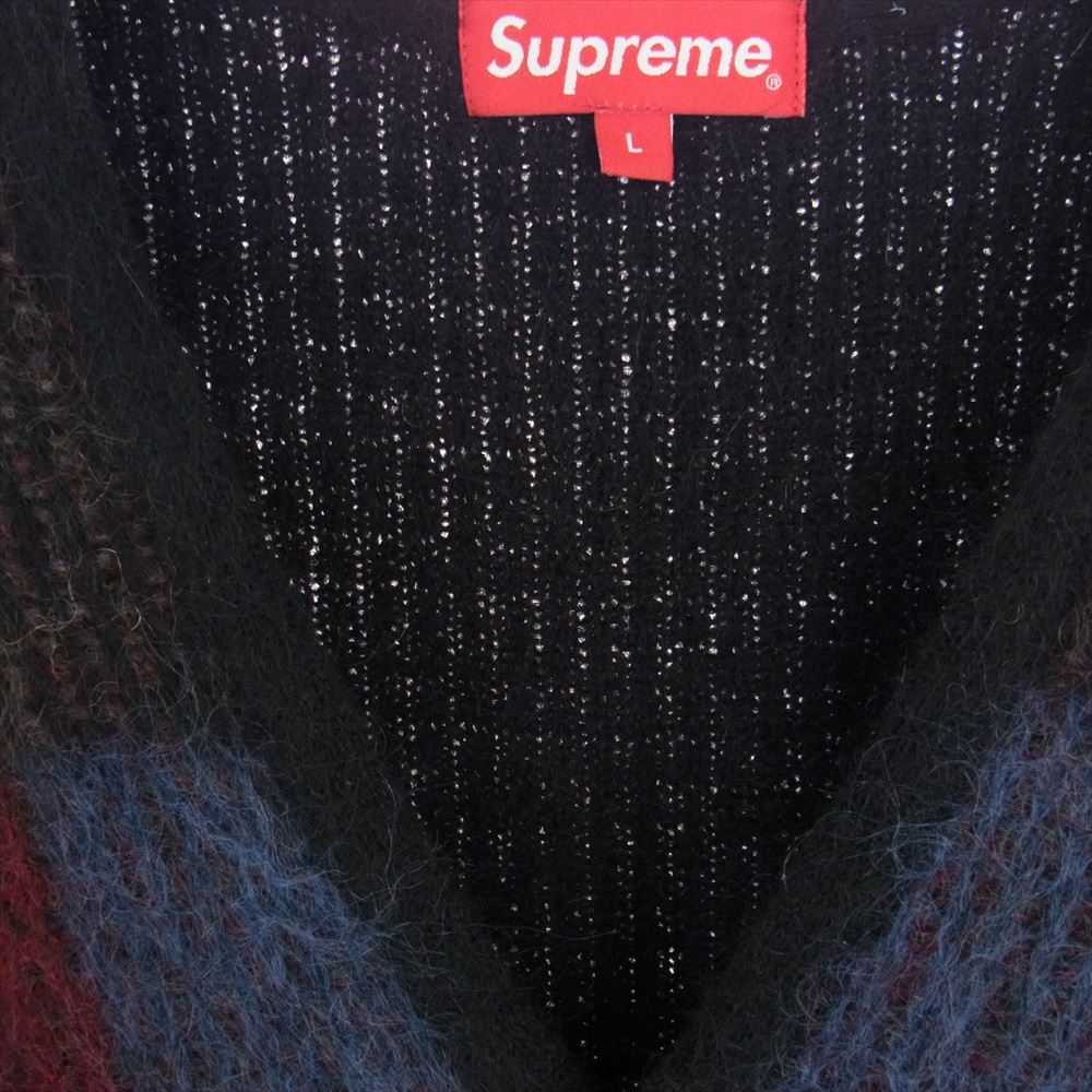 Supreme シュプリーム Brushed Grid Cardigan ブラッシュド グリッド セーター マルチカラー系 L【中古】