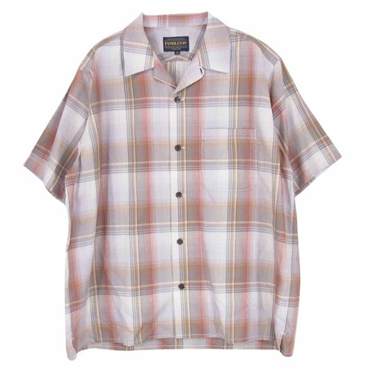 PENDLETON ペンドルトン 1275-4205 チェック 半袖 シャツ ブラウン系 M【中古】