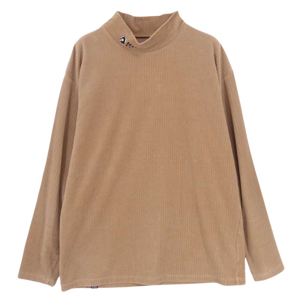 HYSTERIC GLAMOUR ヒステリックグラマー 19AW 02193CS11 HYS LIGHT 刺繍 モックネック スウェット コーデュロイ ベージュ ブラウン系 M【中古】