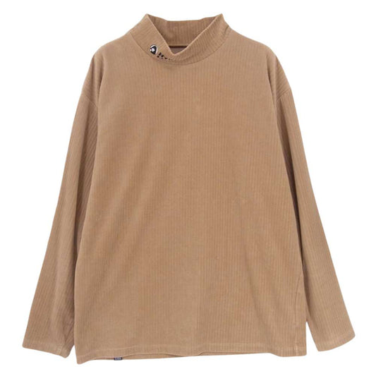 HYSTERIC GLAMOUR ヒステリックグラマー 19AW 02193CS11 HYS LIGHT 刺繍 モックネック スウェット コーデュロイ ベージュ ブラウン系 M【中古】