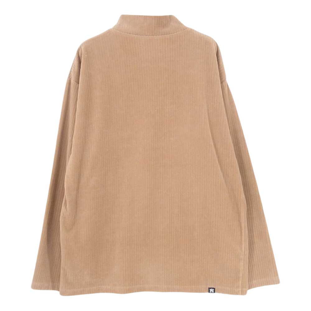 HYSTERIC GLAMOUR ヒステリックグラマー 19AW 02193CS11 HYS LIGHT 刺繍 モックネック スウェット コーデュロイ ベージュ ブラウン系 M【中古】
