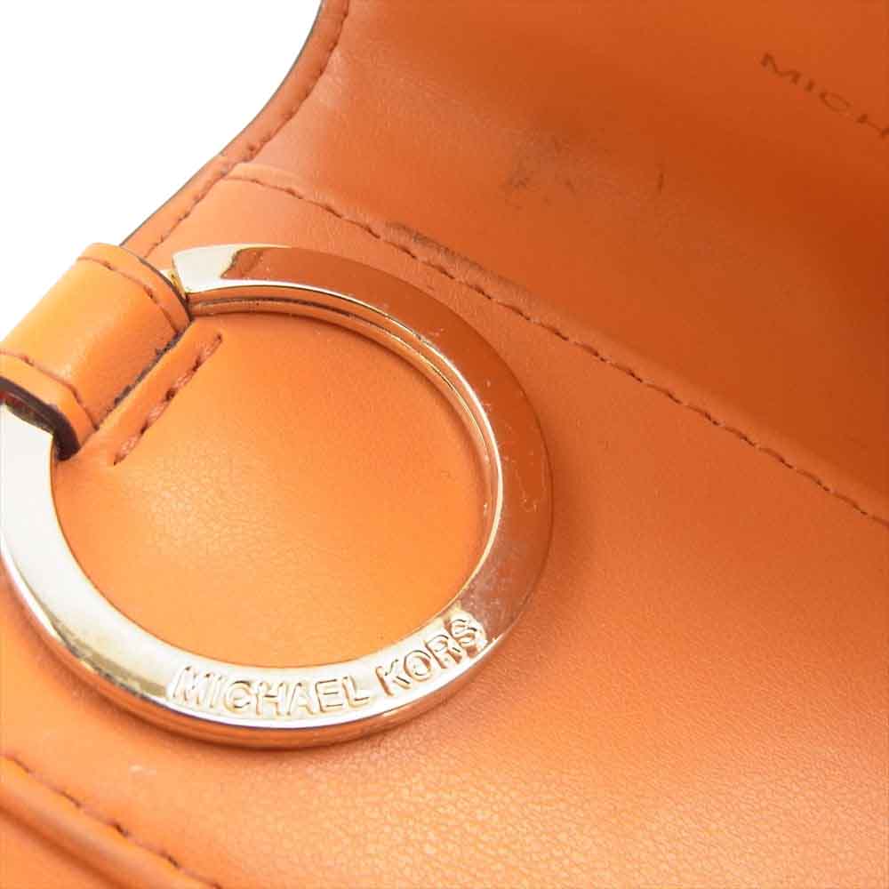 Michael Kors マイケルコース 32T1GT9D1T ロゴ レザー キーケース オレンジ系【中古】