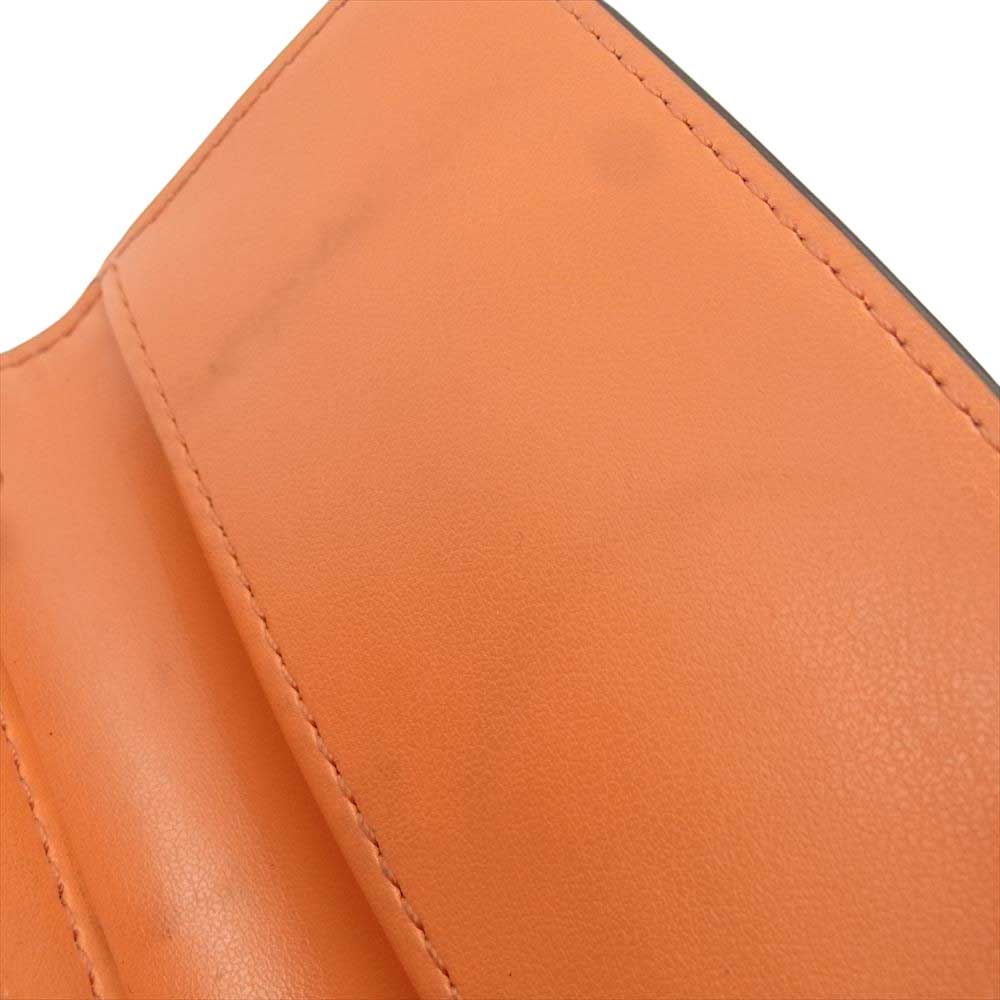 Michael Kors マイケルコース 32T1GT9D1T ロゴ レザー キーケース オレンジ系【中古】